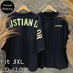 BR22896 - CHRISTIAN DIO HITAM TSHIRT TUMBLR TEE LENGAN 7/8 SIZE 3XL