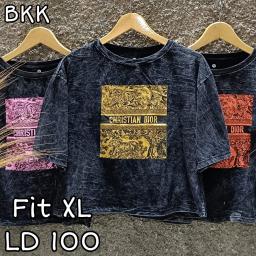 BR22899-2 - DIO LENGAN 3/4 IMPORT TSHIRT TUMBLR TEE HITAM SIZE XL - Kuning