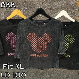 BR22901-2 - LOUIS LENGAN 3/4 IMPORT TSHIRT TUMBLR TEE HITAM SIZE XL - Orange