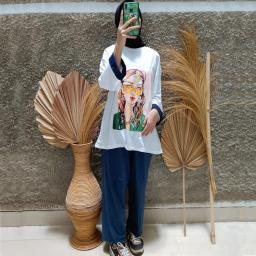BR22905 - SETELAN GIRL NAVY LENGAN 7/8 SIZE 3XL