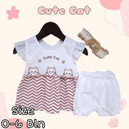 BR22910 - SETELAN DRESS BAYI CUTE CAT PDM