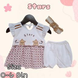 BR22911 - SETELAN DRESS BAYI STARS PDM