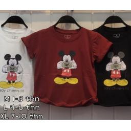 BR22913 - MICKEY KAOS ANAK TSHIRT TUMBLR TEE - Size M Putih
