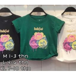 BR22916-8 - BEAR KAOS ANAK TSHIRT TUMBLR TEE - Size XL Hijau