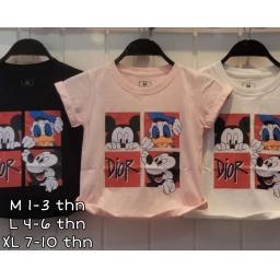 BR22917-3 - MICKEY KAOS ANAK TSHIRT TUMBLR TEE - Size M Putih
