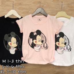 BR22919-7 - MICKEY KAOS ANAK TSHIRT TUMBLR TEE - Size XL Hitam