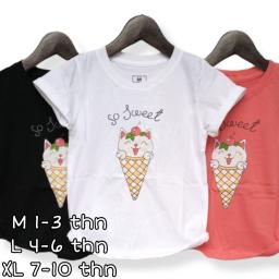 BR22940-7 - SWEET CAT KAOS ANAK TSHIRT TUMBLR TEE - Size XL Hitam
