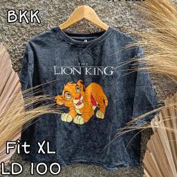 BR22948 - LION KING LENGAN 3/4 IMPORT TSHIRT TUMBLR TEE HITAM SIZE XL
