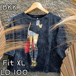 BR22949 - CELI LENGAN 3/4 IMPORT TSHIRT TUMBLR TEE HITAM SIZE XL