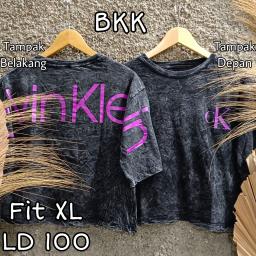BR22959 - CALVIN LENGAN 3/4 IMPORT BKK TSHIRT TUMBLR TEE HITAM SIZE XL