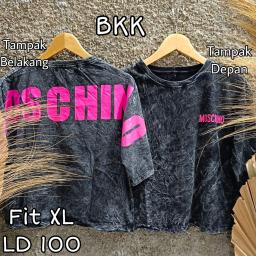 BR22960 - MOSCHI LENGAN 3/4 IMPORT BKK TSHIRT TUMBLR TEE HITAM SIZE XL