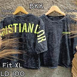 BR22961 - CHRISTIAN DIO LENGAN 3/4 IMPORT BKK TSHIRT TUMBLR TEE HITAM SIZE XL