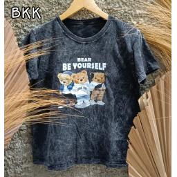 BR22984 - BE YOURSELF BEAR IMPORT TSHIRT TUMBLR TEE HITAM SIZE L