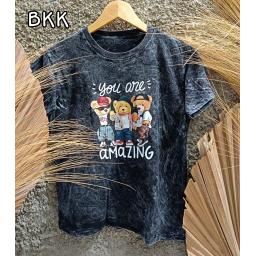 BR22986 - AMAZING BEAR IMPORT TSHIRT TUMBLR TEE HITAM SIZE L