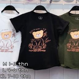 BR23024-8 - BEAR KAOS ANAK TSHIRT TUMBLR TEE - Size XL Hitam