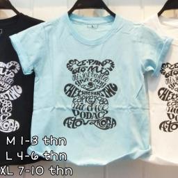 BR23027 - BEAR KAOS ANAK TSHIRT TUMBLR TEE - Size M Hitam
