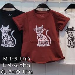 BR23028-1 - CAT KAOS ANAK TSHIRT TUMBLR TEE - Size M Hitam