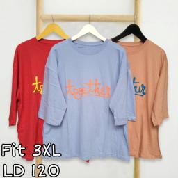 BR23047-3 - TOGETHER TSHIRT TUMBLR TEE LENGAN 7/8 SIZE 3XL - Bata