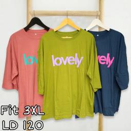 BR23048-1 - LOVELY TSHIRT TUMBLR TEE LENGAN 7/8 SIZE 3XL - Bata