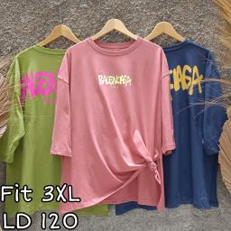 BR23051-3 - BALEN TSHIRT TUMBLR TEE LENGAN 7/8 SIZE 3XL - Navy
