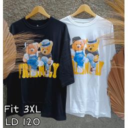BR23062 - FRIENDLY TSHIRT TUMBLR TEE LENGAN 7/8 SIZE 3XL - Hitam