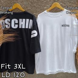 BR23066 - MOSCHI TSHIRT TUMBLR TEE LENGAN 7/8 SIZE 3XL - Hitam