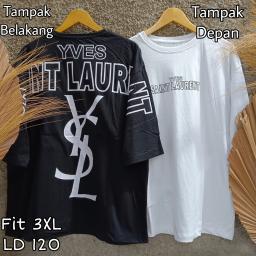 BR23067 - YSL TSHIRT TUMBLR TEE LENGAN 7/8 SIZE 3XL - Putih