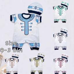 BR23096-1 - JUMPER KOKO TOPI BAYI LAKI-LAKI - Biru