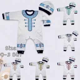 BR23098-3 - JUMPER KOKO TOPI BAYI LAKI-LAKI LENGAN PANJANG - Abu