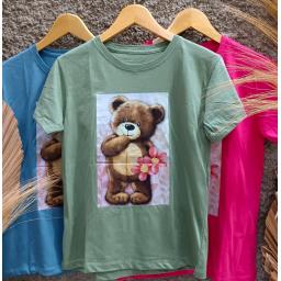 BR23106 - BEAR TSHIRT TUMBLR TEE - Biru Denim