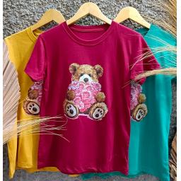 BR23107 - BEAR LOVE TSHIRT TUMBLR TEE - Kunyit
