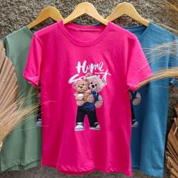 BR23109 - BEAR HOME SWEET TSHIRT TUMBLR TEE - Fanta