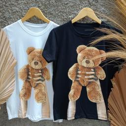 BR23111-2 - BEAR TSHIRT TUMBLR TEE - Hitam