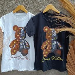 BR23112 - BEAR LOUIS TSHIRT TUMBLR TEE - Putih