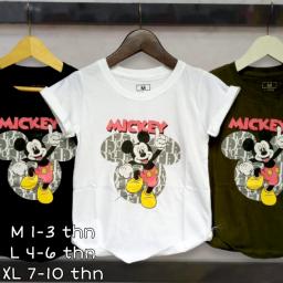 BR23171-6 - MICKEY KAOS ANAK TSHIRT TUMBLR TEE - Size L Hijau