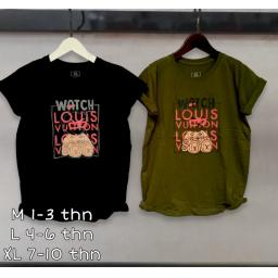 BR23177-4 - WATCH LOUIS KAOS ANAK TSHIRT TUMBLR TEE - Size L Hijau Army