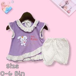 BR23181 - SET DRESS BAYI HELLO RABBIT PURPLE PDM