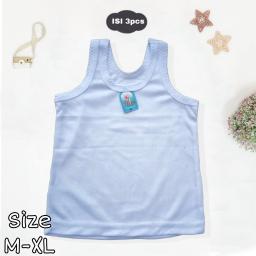 BR23183-3 - (3PCS) SINGLET ANAK POLOS PUTIH PDM - Size XL