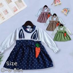 BR23190-1 - DRESS BAYI PEREMPUAN CARROT PDM - Navy