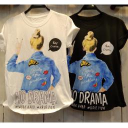 BR23205 - GIRL DRAMA TSHIRT TUMBLR TEE - Putih