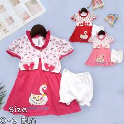BR23212-2 - SET DRESS BAYI PRETTY SWAN PDM - Merah