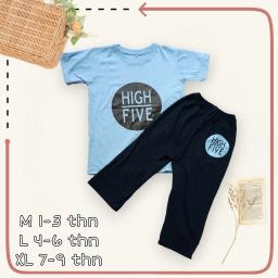 BR23259-2 - HIGH FIVE BIRU SETELAN ANAK TSHIRT TUMBLR TEE SIZE XL - Size L