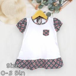 BR23260 - DRESS BAYI MOTIF KOTAK ABU