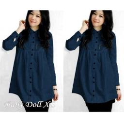 BR23271 - KEMEJA BABYDOLL NAVY