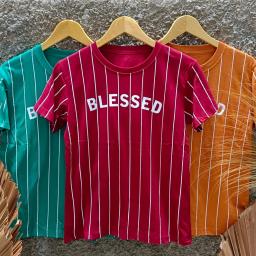 BR23302-2 - BLESSSED TSHIRT SALUR TUMBLR TEE - Maroon