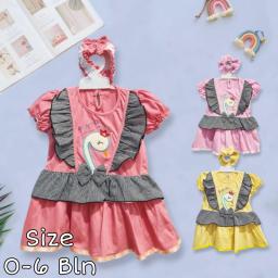 BR23327-3 - DRESS BAYI PEREMPUAN ANGSA PRINCESS PDM - Kuning