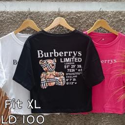 BR23335 - BURBERRY LENGAN 3/4 TSHIRT TUMBLR TEE - Hitam