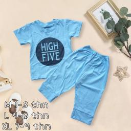 BR23342 - HIGH FIVE BIRU SETELAN ANAK TSHIRT TUMBLR TEE - Size M