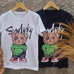 BR23351-2 - SWANKY BEAR TSHIRT TUMBLR TEE - Hitam