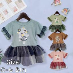 BR23359-4 - DRESS BAYI PEREMPUAN CAT PDM - Dusty
